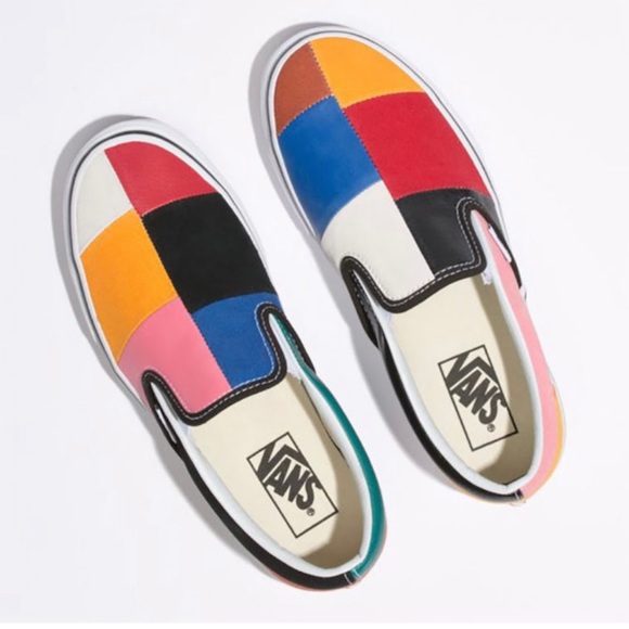 SOLD~VANS Unisex Leather & Suede Patchwork Slip On - Picture 3 of 15